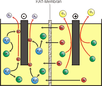 Chloralkali-Elektrolyse 
durch Membrantechnik